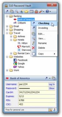 S10 Password Vault 4.3 screenshot. Click to enlarge!