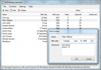 SE-BirthdaysCalendar 1.4.1.30 screenshot. Click to enlarge!