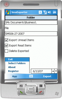 SMS Exporter 1.4.2 screenshot. Click to enlarge!