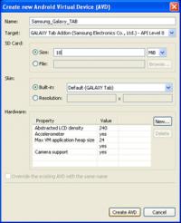 Samsung GALAXY Tab Emulator screenshot. Click to enlarge!