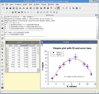 SciDAVis 1.D013 screenshot. Click to enlarge!