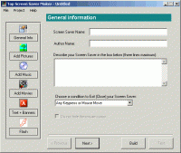 Screen Saver Maker 1.1 screenshot. Click to enlarge!