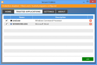 Secure Folders 1.0.0.7 screenshot. Click to enlarge!