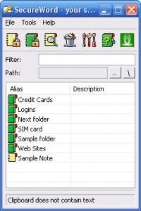 SecureWord 1.6.275 screenshot. Click to enlarge!