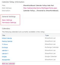SharePoint Calendar Rollup 2.9.616.0 screenshot. Click to enlarge!