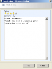 SharePoint Rating Solution 13.1.00 screenshot. Click to enlarge!