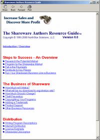 Shareware Authors Resource Guide 6.0.2.085 screenshot. Click to enlarge!