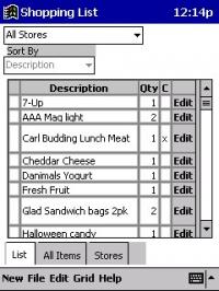 Shoppinglist 2.2 screenshot. Click to enlarge!