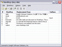 ShortKeys Lite 2.3b screenshot. Click to enlarge!