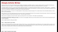 Simple Article Writer 1.0 screenshot. Click to enlarge!