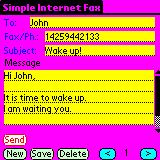 Simple Internet Fax for Palm 3.3 screenshot. Click to enlarge!