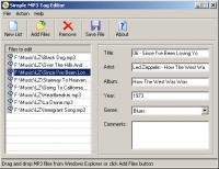 Simple MP3 Tag Editor 1.3 screenshot. Click to enlarge!