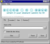 Slice-n-Save 1.08 screenshot. Click to enlarge!