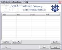 SoftAmbulance Free Eraser 1.06 screenshot. Click to enlarge!
