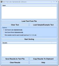 Sort Text Lists Alphabetically Software 7.0 screenshot. Click to enlarge!