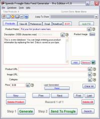 Speedo Froogle Feed Generator Pro 3.2 screenshot. Click to enlarge!