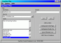 SpySites Plus 1.0 screenshot. Click to enlarge!