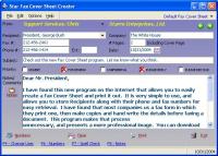 Star Fax Cover Sheet Creator 3.00 screenshot. Click to enlarge!