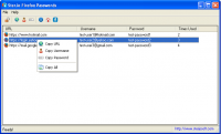 SterJo Firefox Passwords 1.4 screenshot. Click to enlarge!