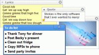 Stickies 9.0b screenshot. Click to enlarge!