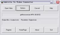 Subtitle To Video Converter 1.0.9.1 screenshot. Click to enlarge!