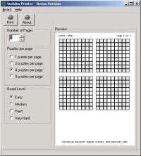 Sudoku Printer 1.01 screenshot. Click to enlarge!