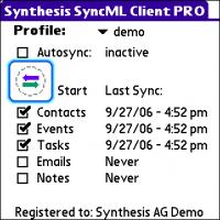 Synthesis SyncML Client PRO for PalmOS 3.0.2.27 screenshot. Click to enlarge!