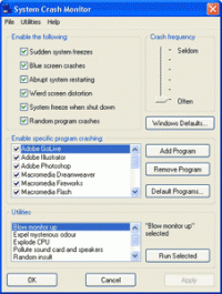 System Crash Monitor 1.16 screenshot. Click to enlarge!