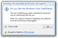 TAdvTaskDialog 1.8.1.1 screenshot. Click to enlarge!