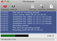 TRx Personal Phone Call Recorder for Mac 4.14 screenshot. Click to enlarge!
