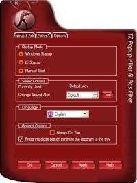TZ Popup Killer & Ads Filter 4.6.0.9 screenshot. Click to enlarge!