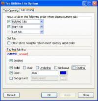 Tab Utilities Lite 1.5 screenshot. Click to enlarge!