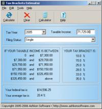 Tax Brackets Estimator 1.2 screenshot. Click to enlarge!