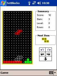 TetBlocks for Pocket PC 2.0 screenshot. Click to enlarge!