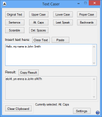 Text Caser 1.1 screenshot. Click to enlarge!