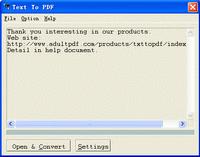 Text To PDF COM/SDK 2.2 screenshot. Click to enlarge!