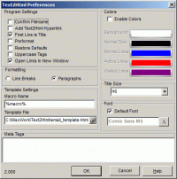 Text2Html 2.0 screenshot. Click to enlarge!