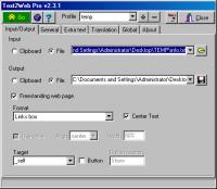 Text2Web Pro 2.3.1 screenshot. Click to enlarge!