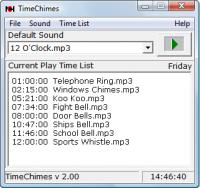TimeChimes Automated Audio Player 2.00 screenshot. Click to enlarge!