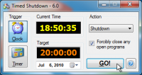 Timed Shutdown 6.12 screenshot. Click to enlarge!
