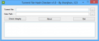 Torrent File Hash Checker 1.0 screenshot. Click to enlarge!