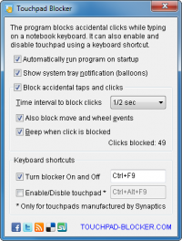 Touchpad Blocker 3.0.0.71 screenshot. Click to enlarge!