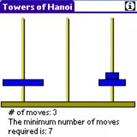 Towers of Hanoi for PALM 1.1 screenshot. Click to enlarge!