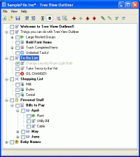 Tree View Outliner 1.11 screenshot. Click to enlarge!