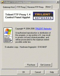 Trilent FTP Proxy 1.4 screenshot. Click to enlarge!