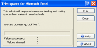 Trim Spaces for Microsoft Excel 1.3.5.57 screenshot. Click to enlarge!