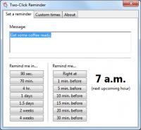 Two-Click Reminder 2014 14.3.0.1060 Rel screenshot. Click to enlarge!