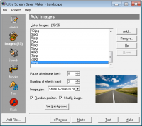 Ultra Screen Saver Maker 3.3 screenshot. Click to enlarge!