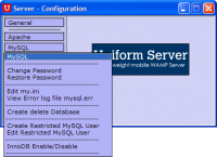 UniServer Zero 12.1.0 screenshot. Click to enlarge!