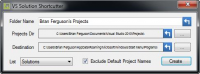 VS Solution Shortcutter 1.0.3 screenshot. Click to enlarge!
